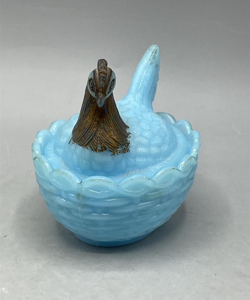 Vintage Sininen kananpesä rasia