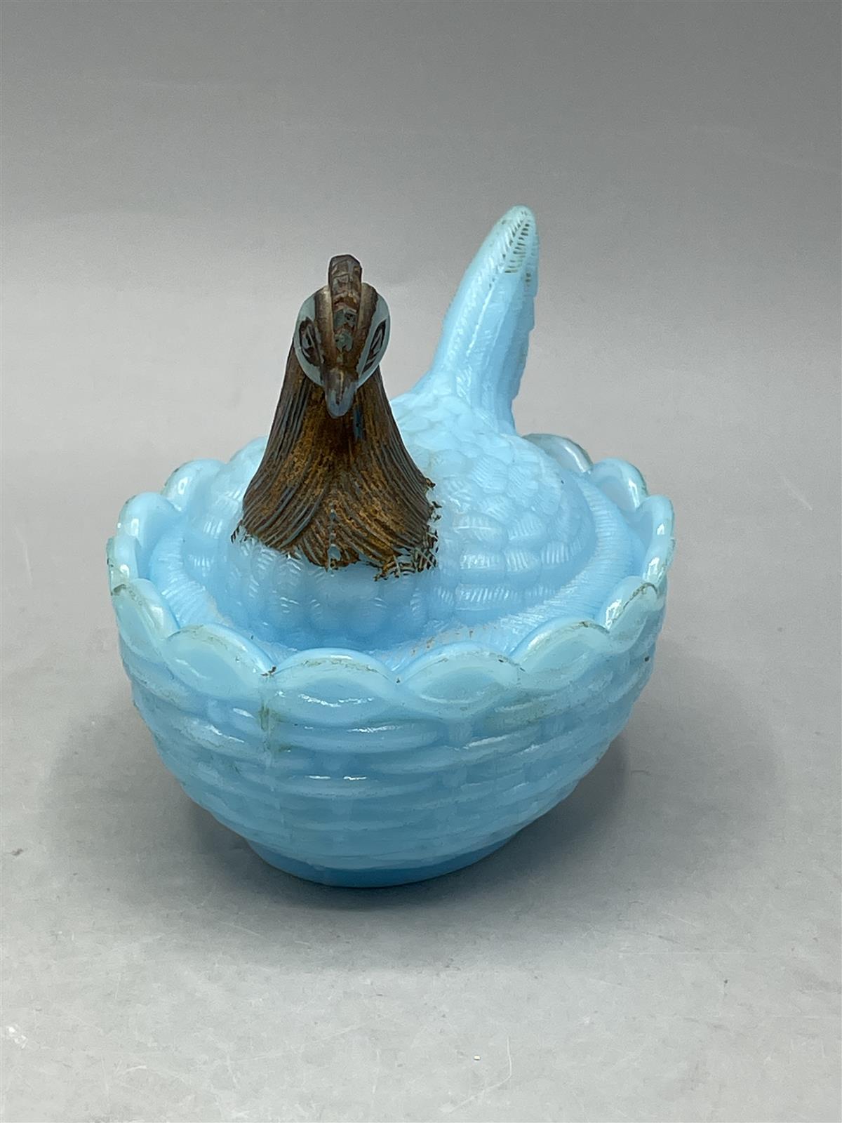 Vintage Sininen kananpesä rasia