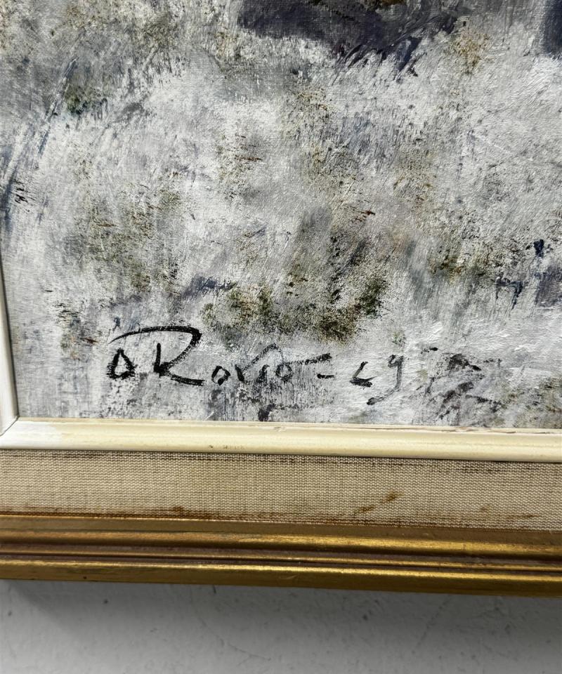 Taulu öljyväri talvinen maisema Rovio