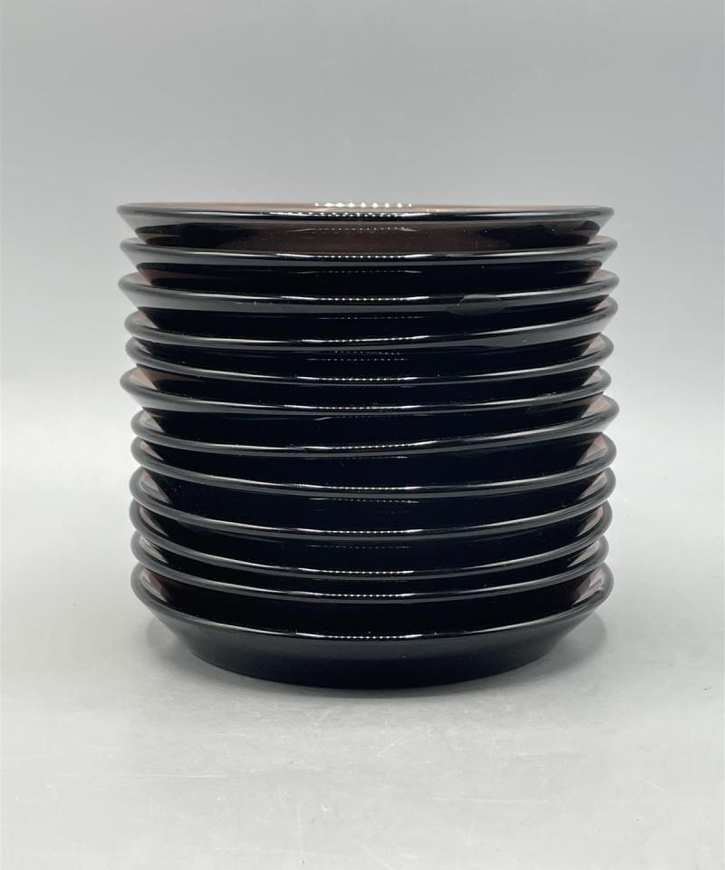 Ruskea lasilautanen 14cm 12kpl