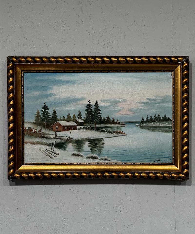 Taulu öljyväri merimaisema tunnistamaton