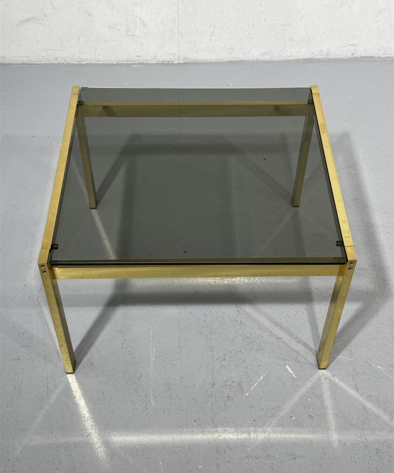 Vintage messinki lasipöytä 65x68