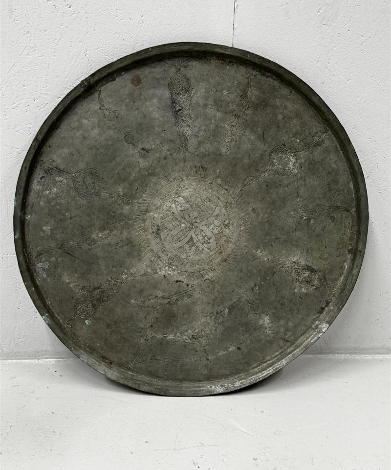 Antiikkinen tarjotin 62cm metalli 1700/1800 luku