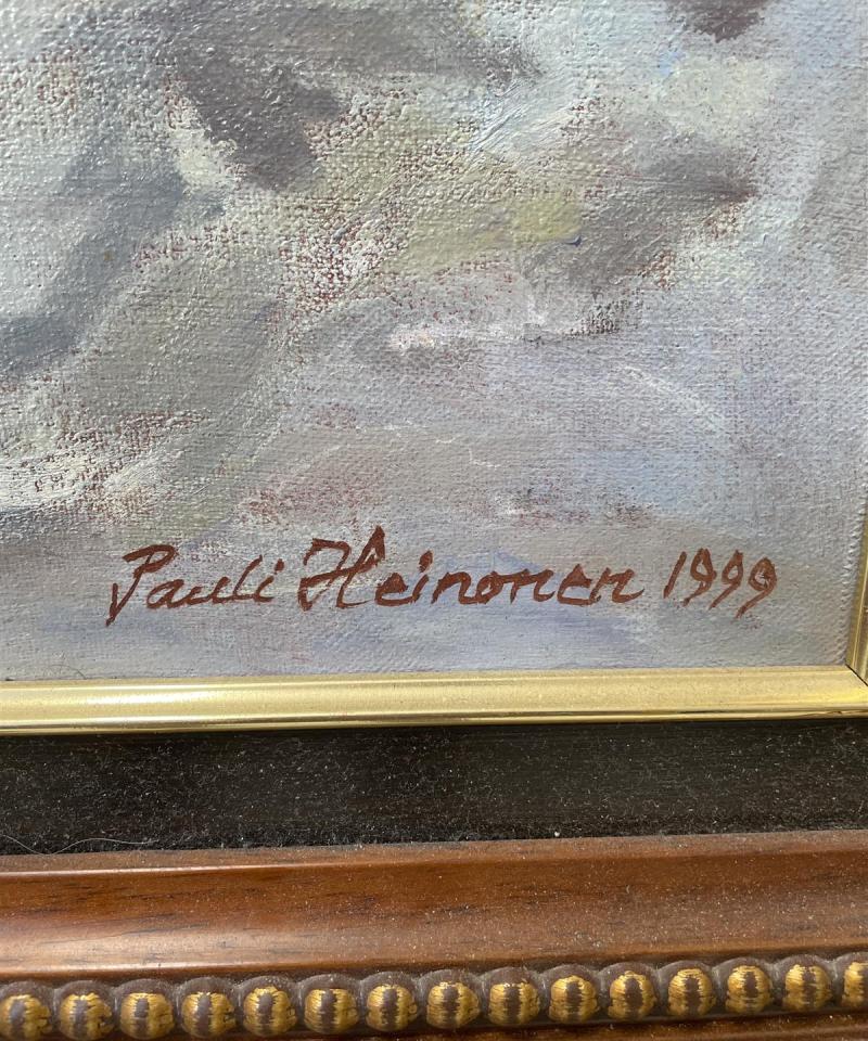 Taulu Talvimaisema öljyväri, Pauli Heinonen 1999