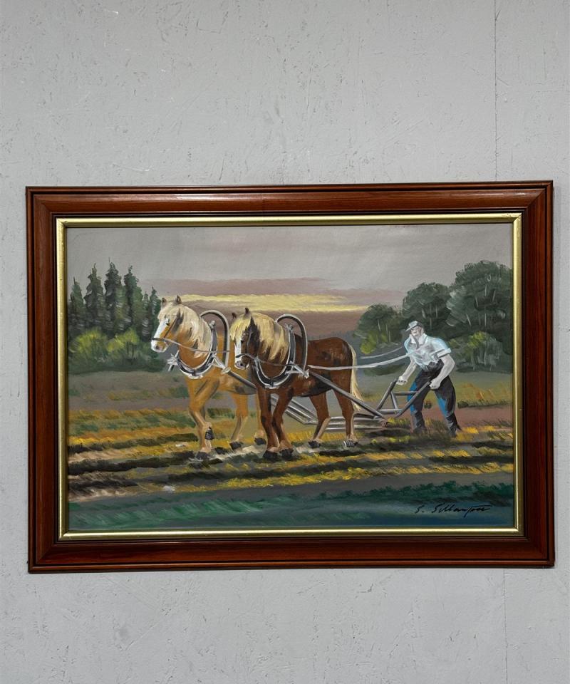 Taulu öljyväri maatila maisema S. Sillanpää