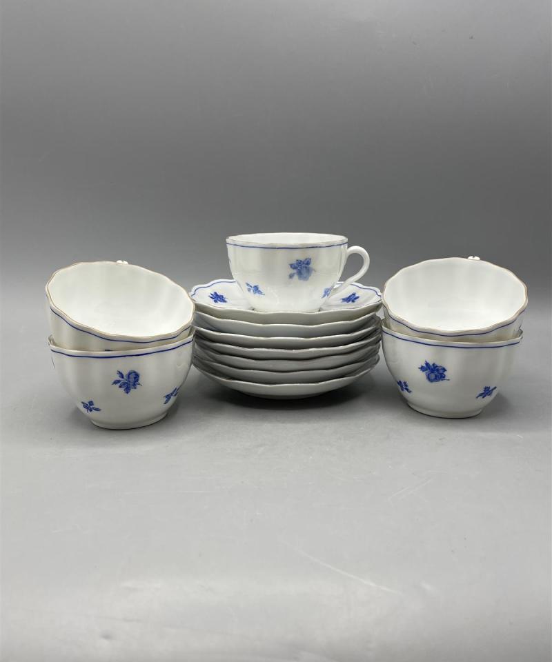 Arabia sininen ruusu kahvikupit 5kpl