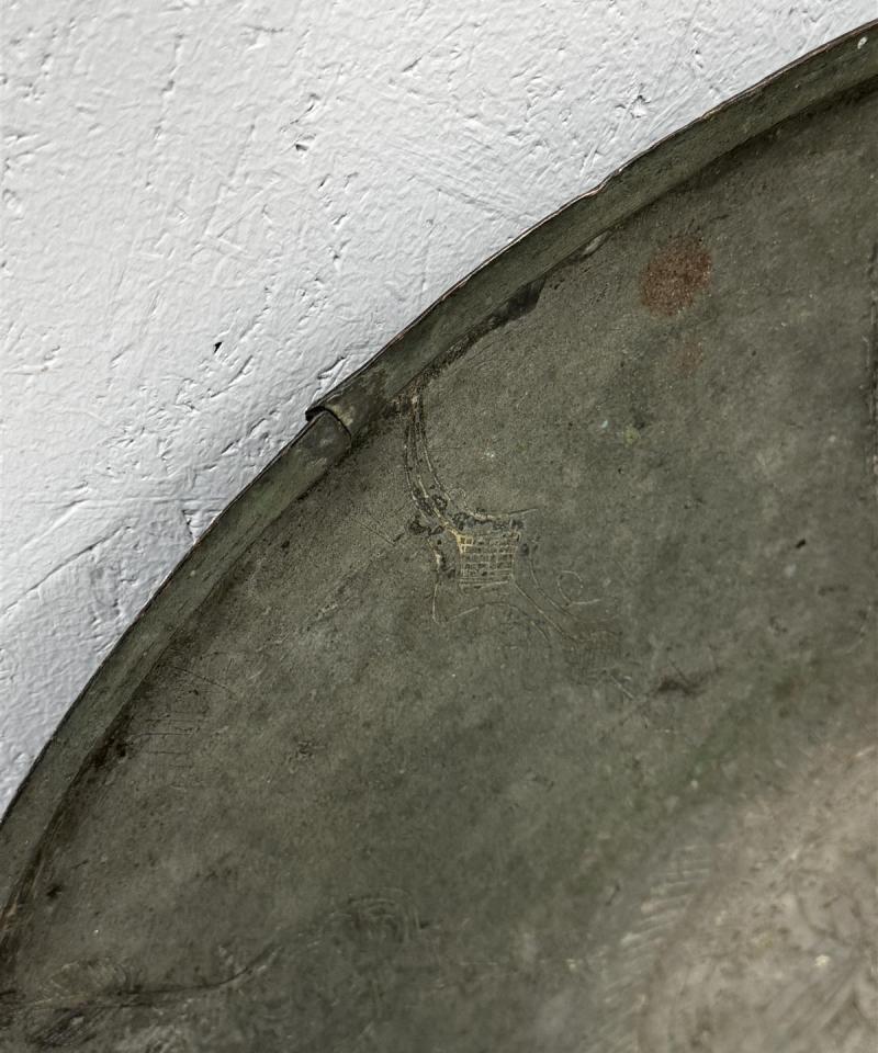 Antiikkinen tarjotin 62cm metalli 1700/1800 luku