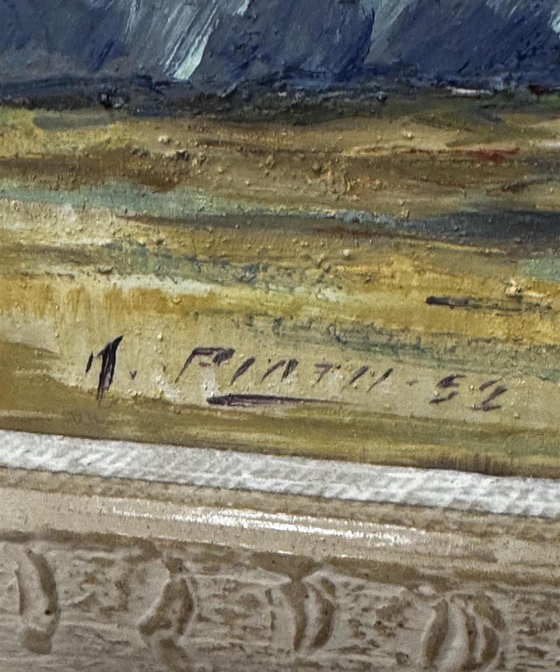 Taulu öljyväri kukka-asetelma tunnistamaton