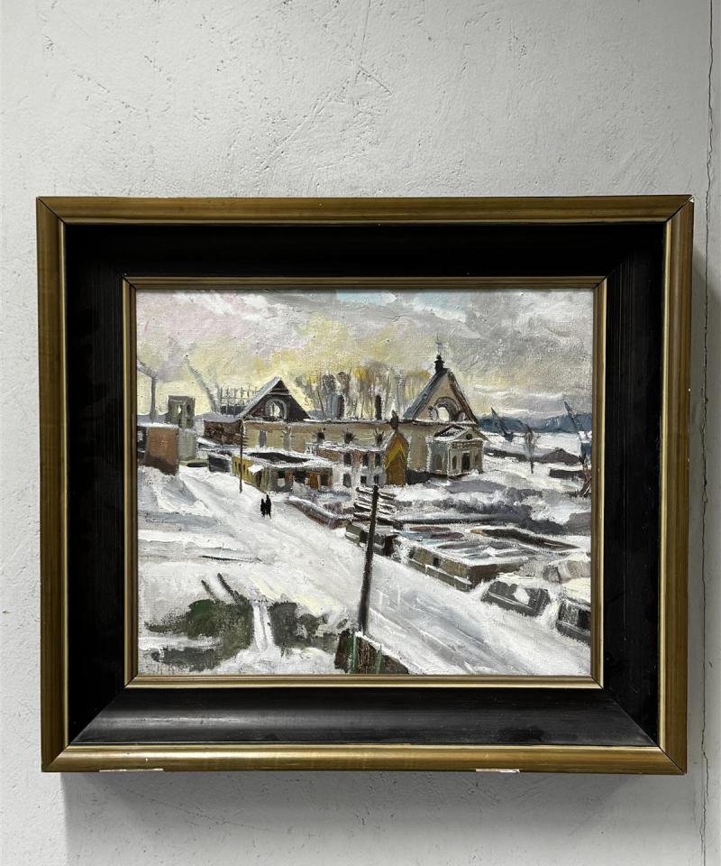 Taulu öljyväri talvimaisema Kauko K Vartiovaara