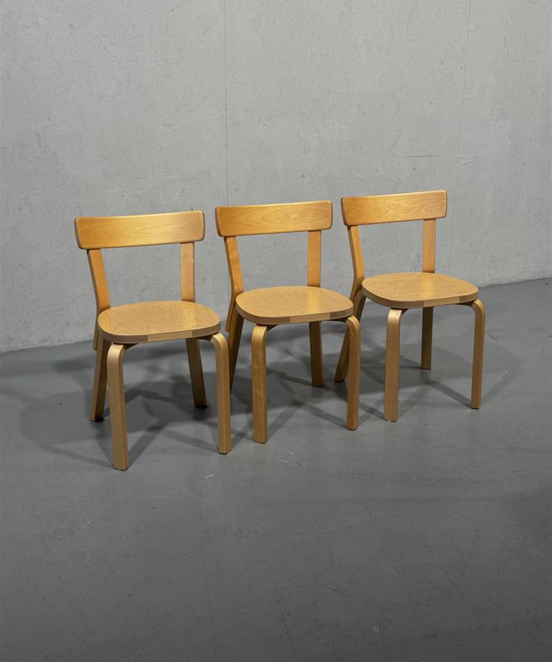 Artek 69 tuoli Alvar Aalto (3 kpl)
