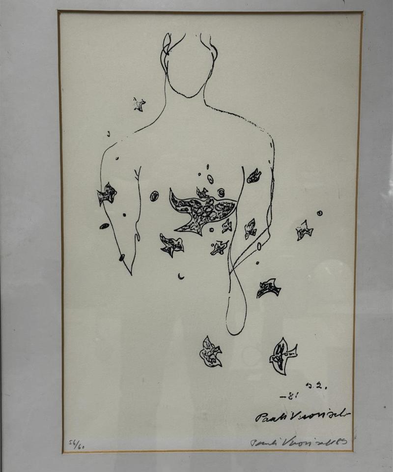 Taulu serigrafia linnut Pauli Vuorisalo