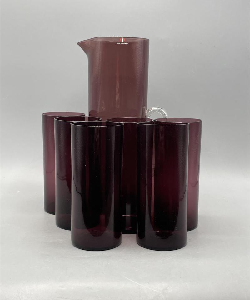Iittala i-sarja Lila kaadin ja juomalasit 6kpl, Timo Sarpaneva