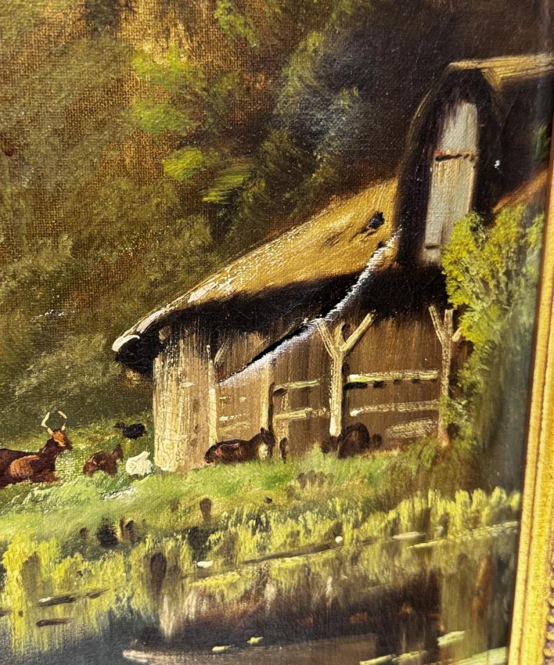 Taulu öljyväri maisema (reikä) Arne Johansen