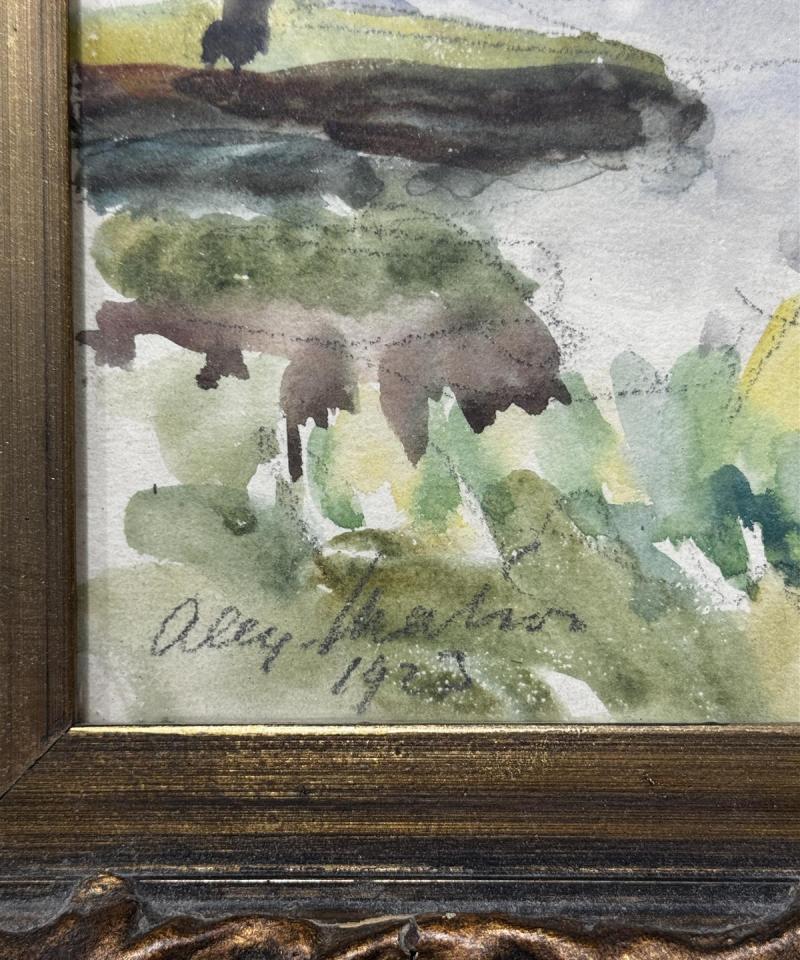 Taulu vesivärimaalaus signeerattu (tunnistamaton)