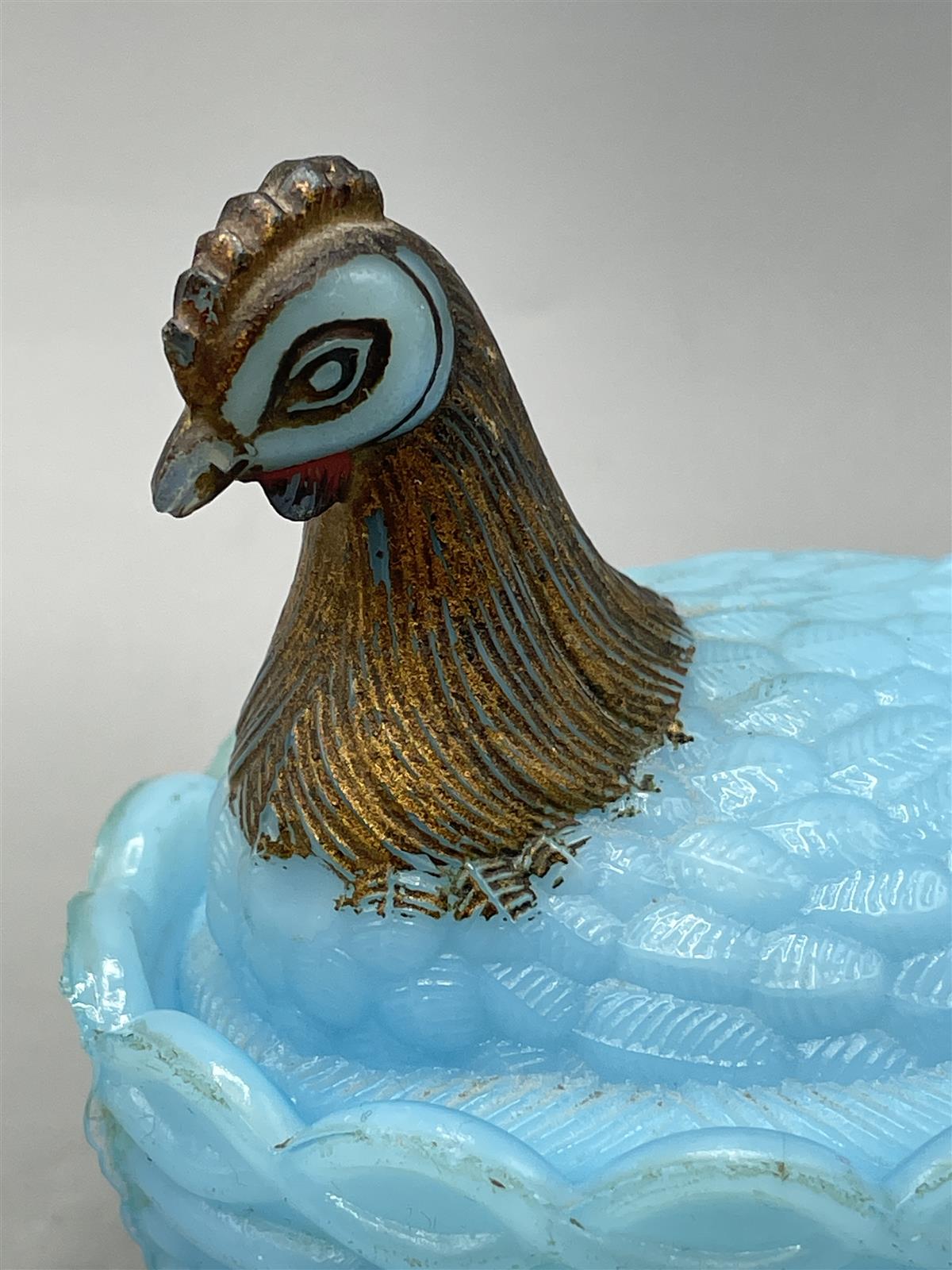 Vintage Sininen kananpesä rasia