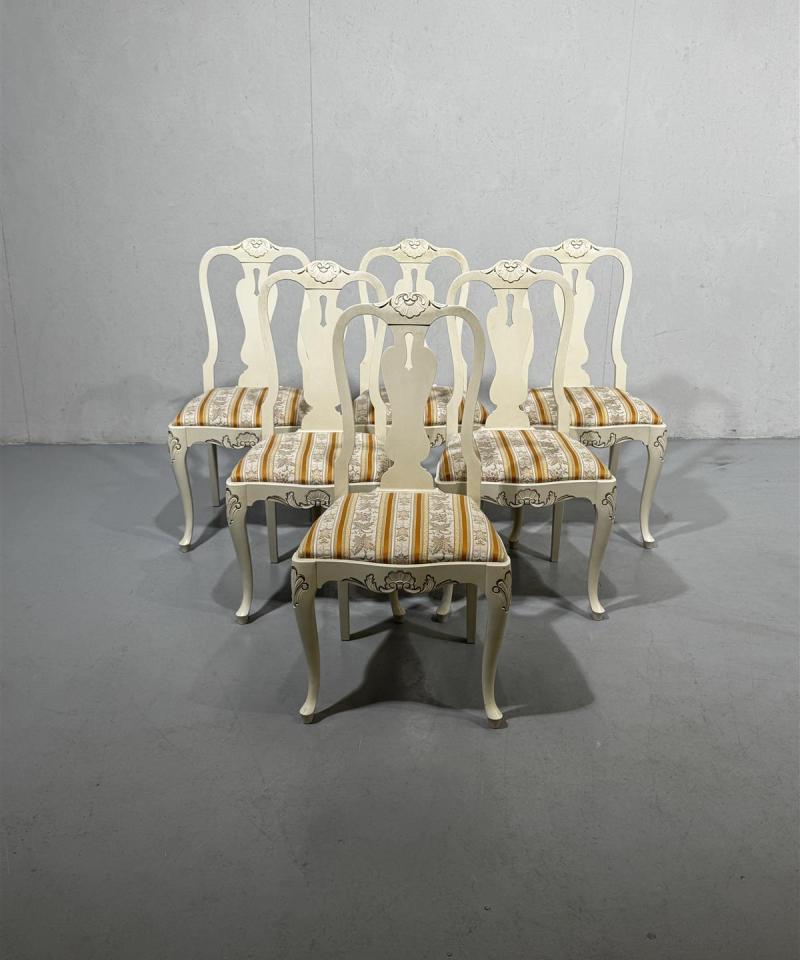 Talonpoikaisrokokoo tuolit (6kpl)