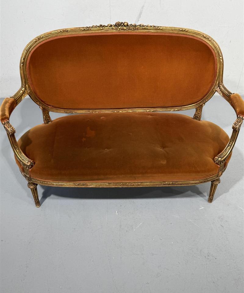 Vintage rokokoo sohva 2 istuttava