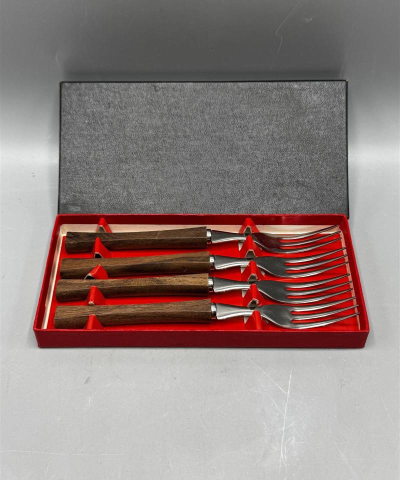 Vintage haarukat teak-teräs (4kpl)