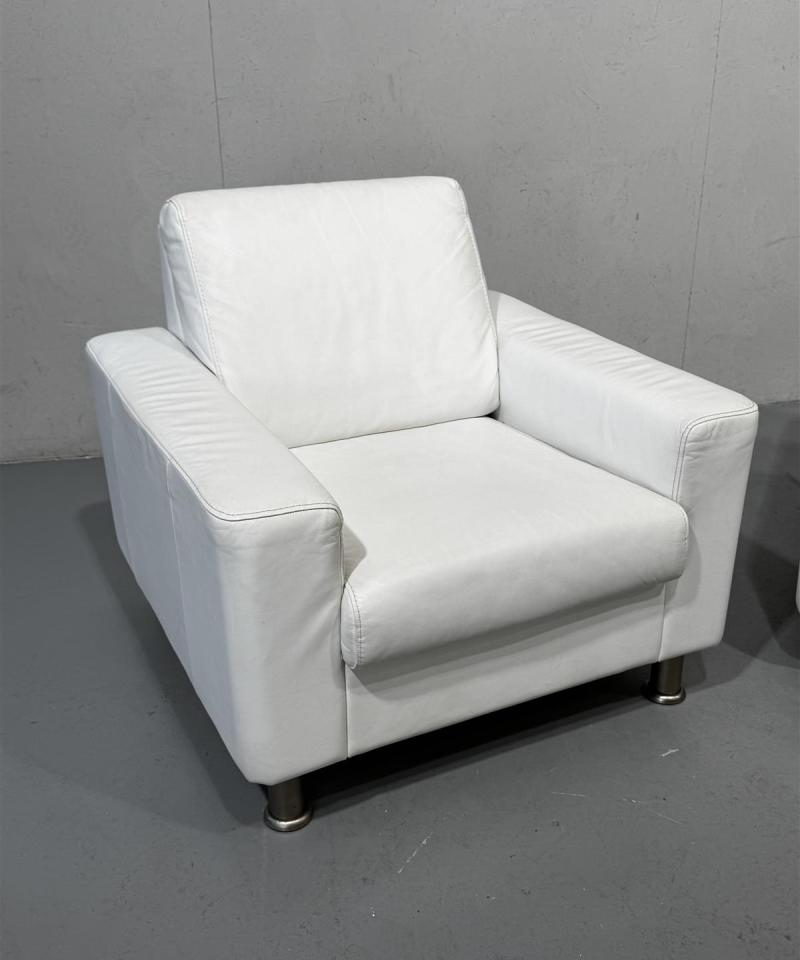 Isku nahkanojatuolit (2kpl) valkoinen