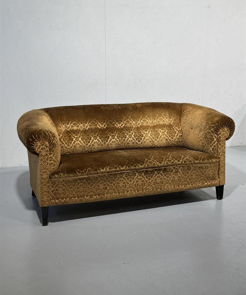 Rokokoo sohva vakosametti keltainen