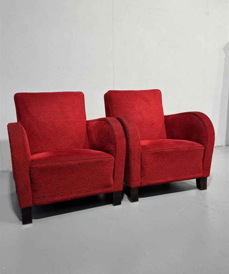 Vintage nojatuolit (2kpl) punainen