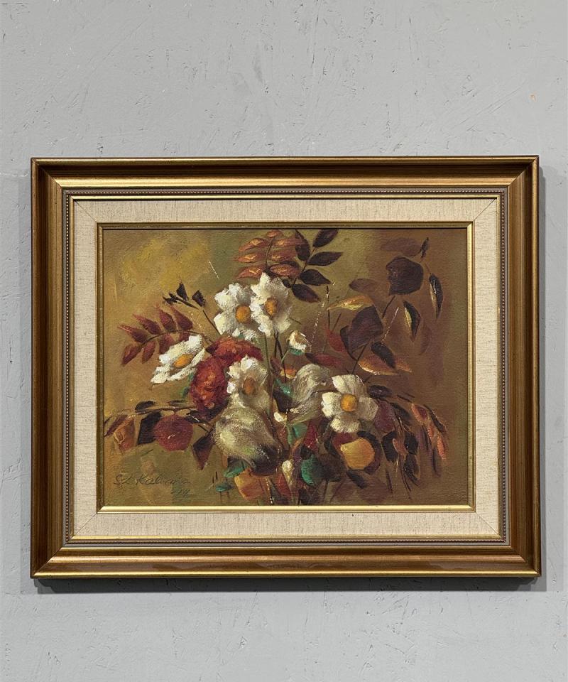 Taulu öljyväri kukka-asetelma S.L. Kalima