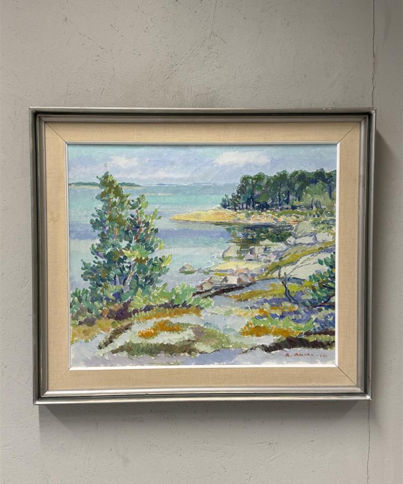 Taulu öljyväri merimaisema Arvo Ahola 1964