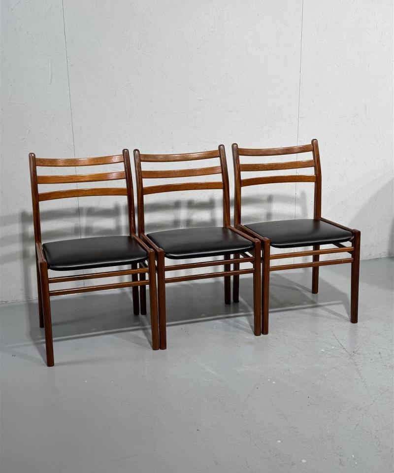 Vintage teak tuolit (3kpl) Tanska 60 luku