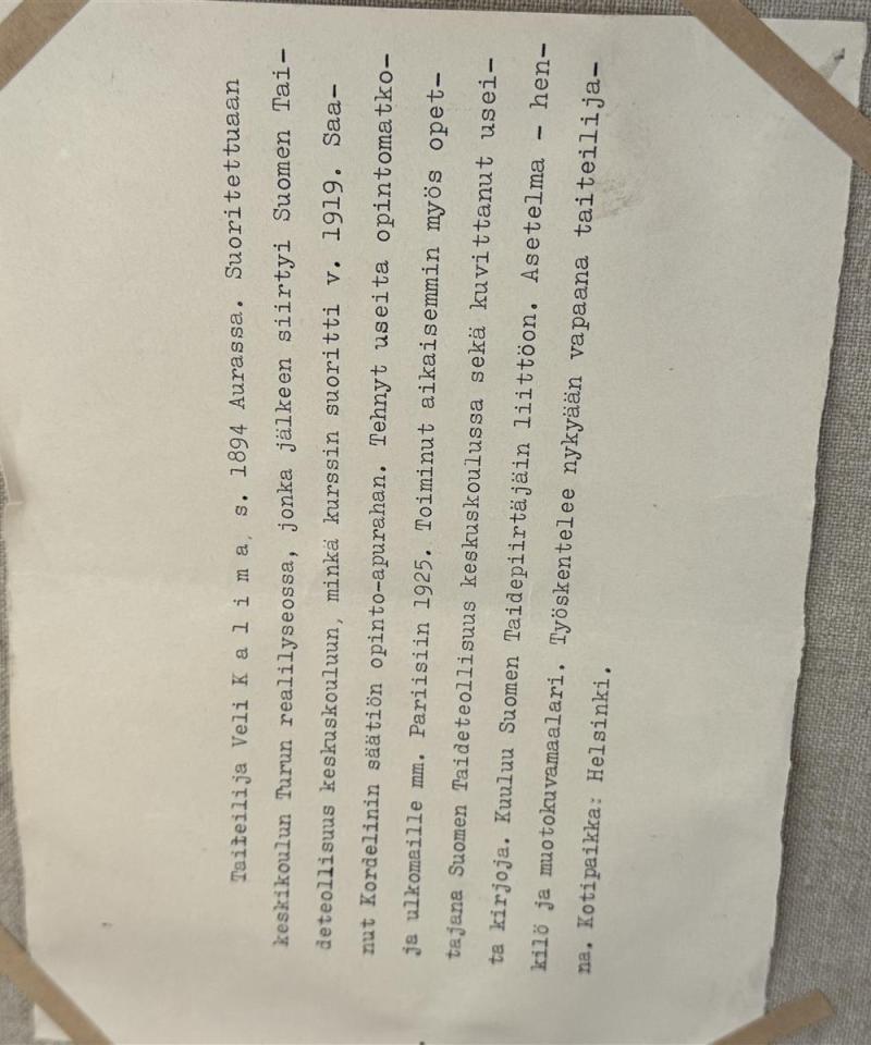 Taulu öljyväri tyttö kukkaniityllä Veli Kalima