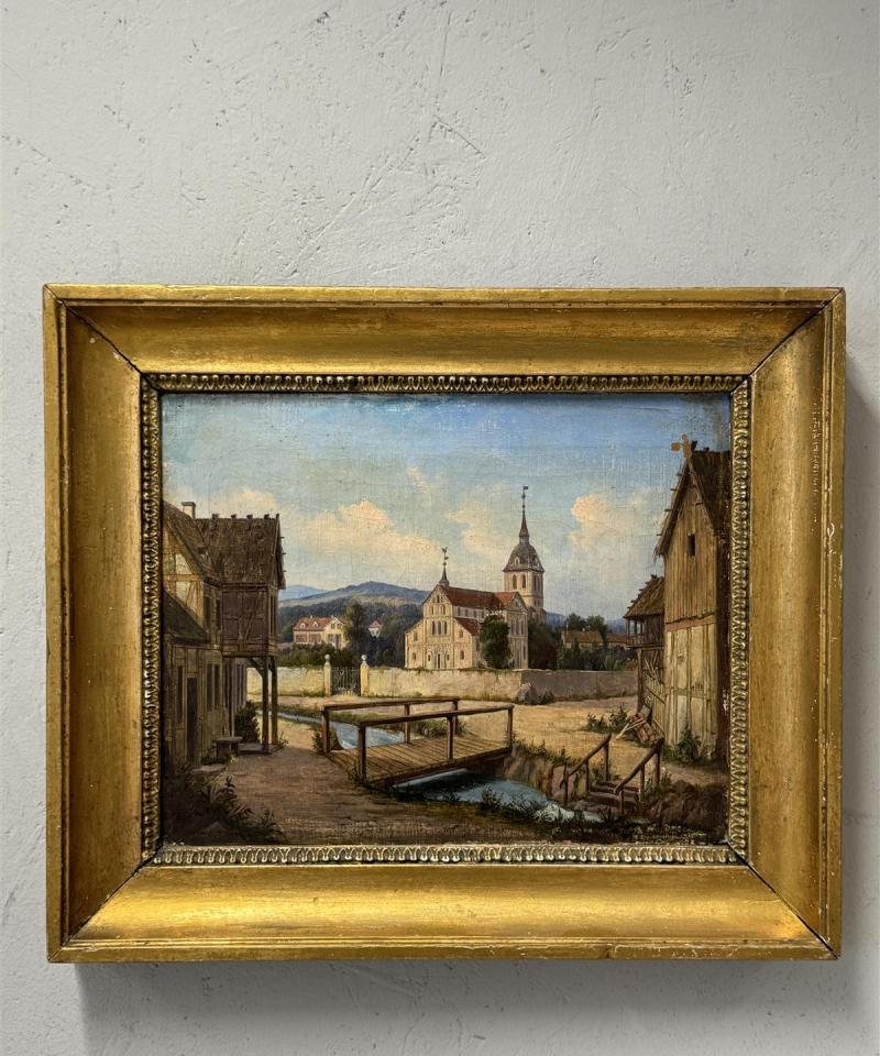 Taulu öljyvärimaalaus maisema 1800 luku