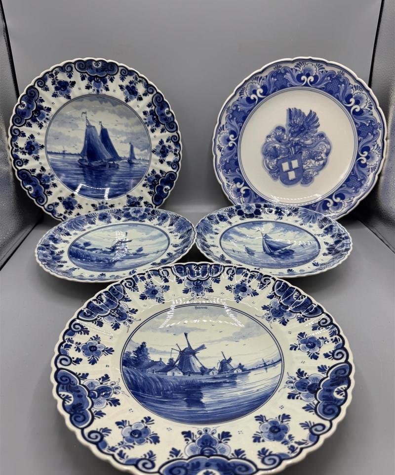 Delft Blue sininen seinälautanen (5kpl)