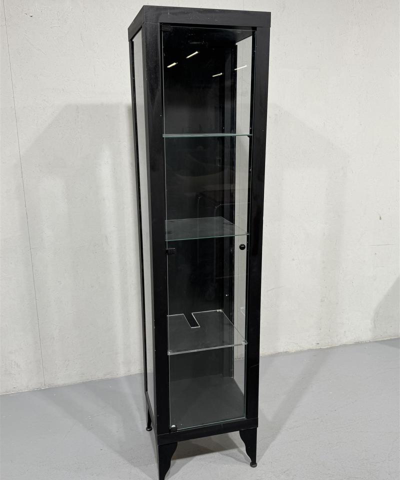 Kapea vitriinikaappi musta