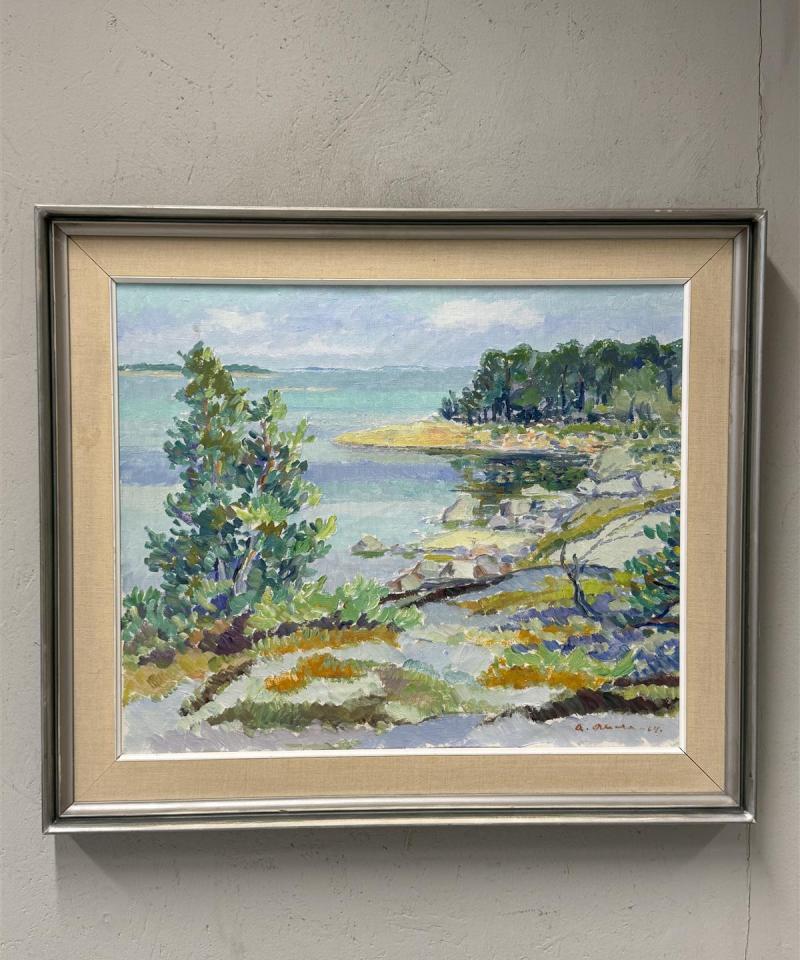 Taulu öljyväri merimaisema Arvo Ahola 1964