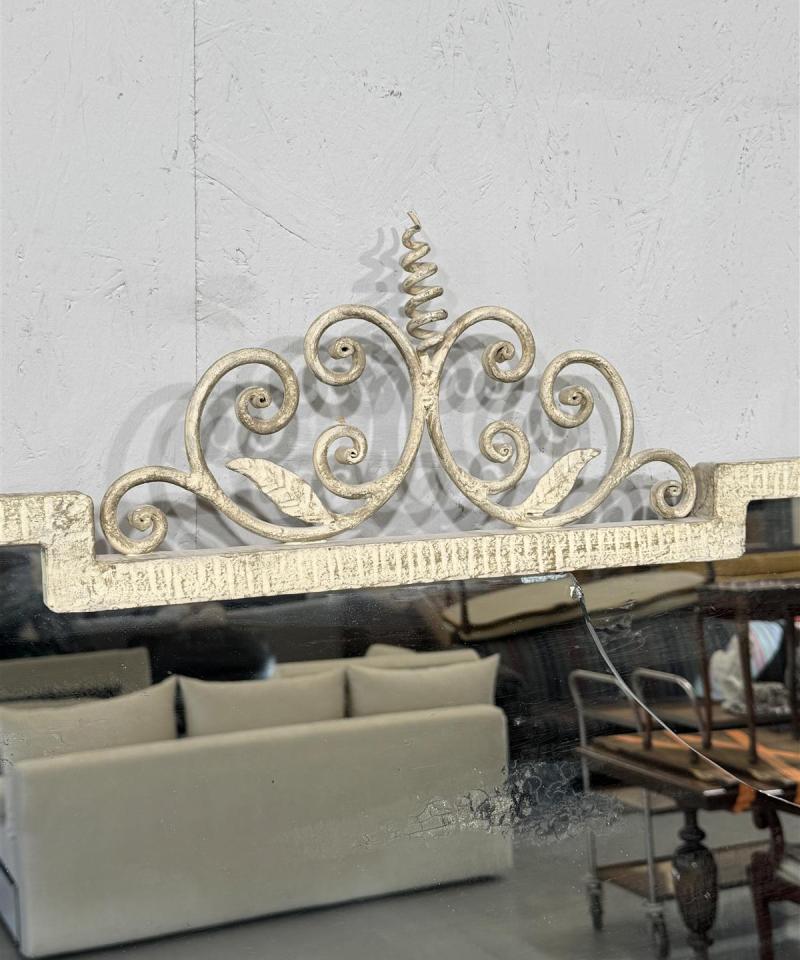 Art Deco metallinen peili ja lasipöytä