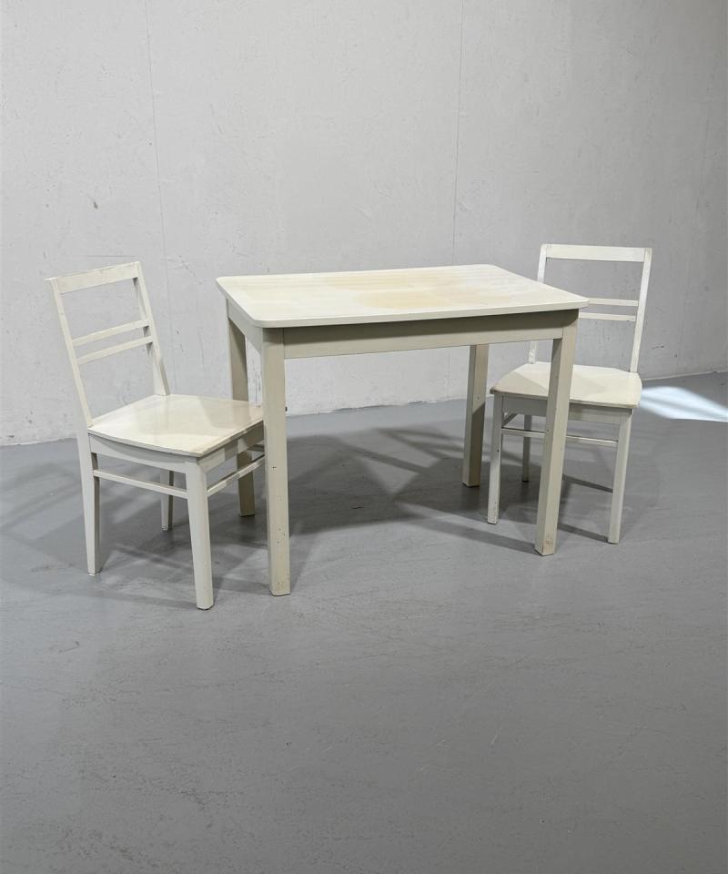 Vintage ruokailuryhmä (pöytä + 2kpl tuoleja)