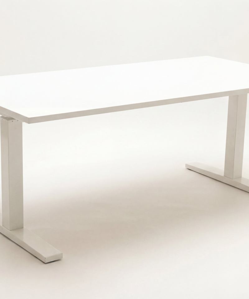 Käytetty laadukas sähköpöytä, valkoinen runko, valitse kansikoko (100-200x80cm)