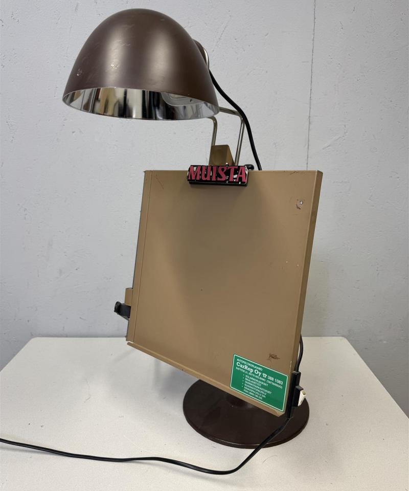 Retro Pöytävalaisin muistilappu telineellä