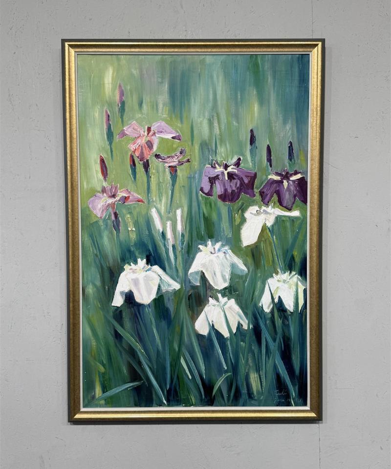 Taulu öljyväri kukkamaalaus Tuuli 1968