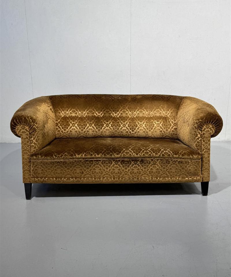 Rokokoo sohva vakosametti keltainen