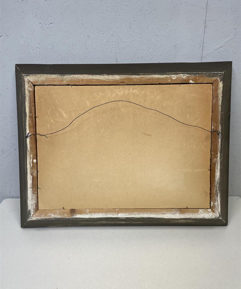 Taulu maalaistalomaisema akvarelli 1946