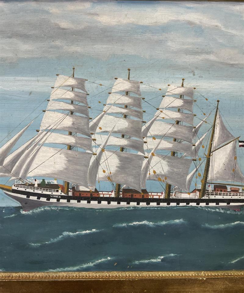 Taulu ”Linnea purjelaiva” öljyväri, A Linderos