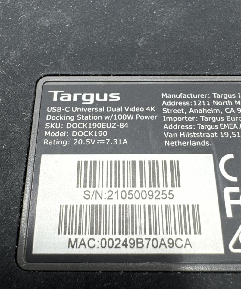 Targus USB-C Universal Dual Video 4K telakointiasema