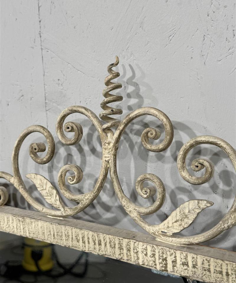 Art Deco metallinen peili ja lasipöytä