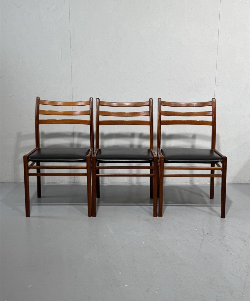 Vintage teak tuolit (3kpl) Tanska 60 luku