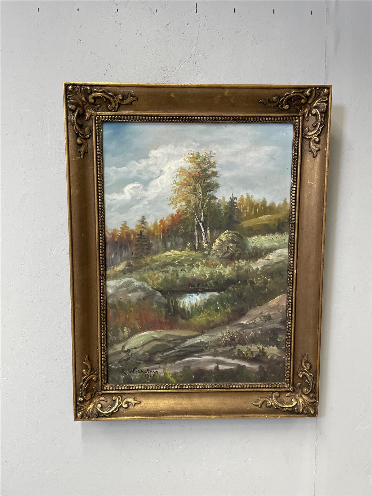 Taulu Maisema öljyväri, Alexander Wilhelms 1926