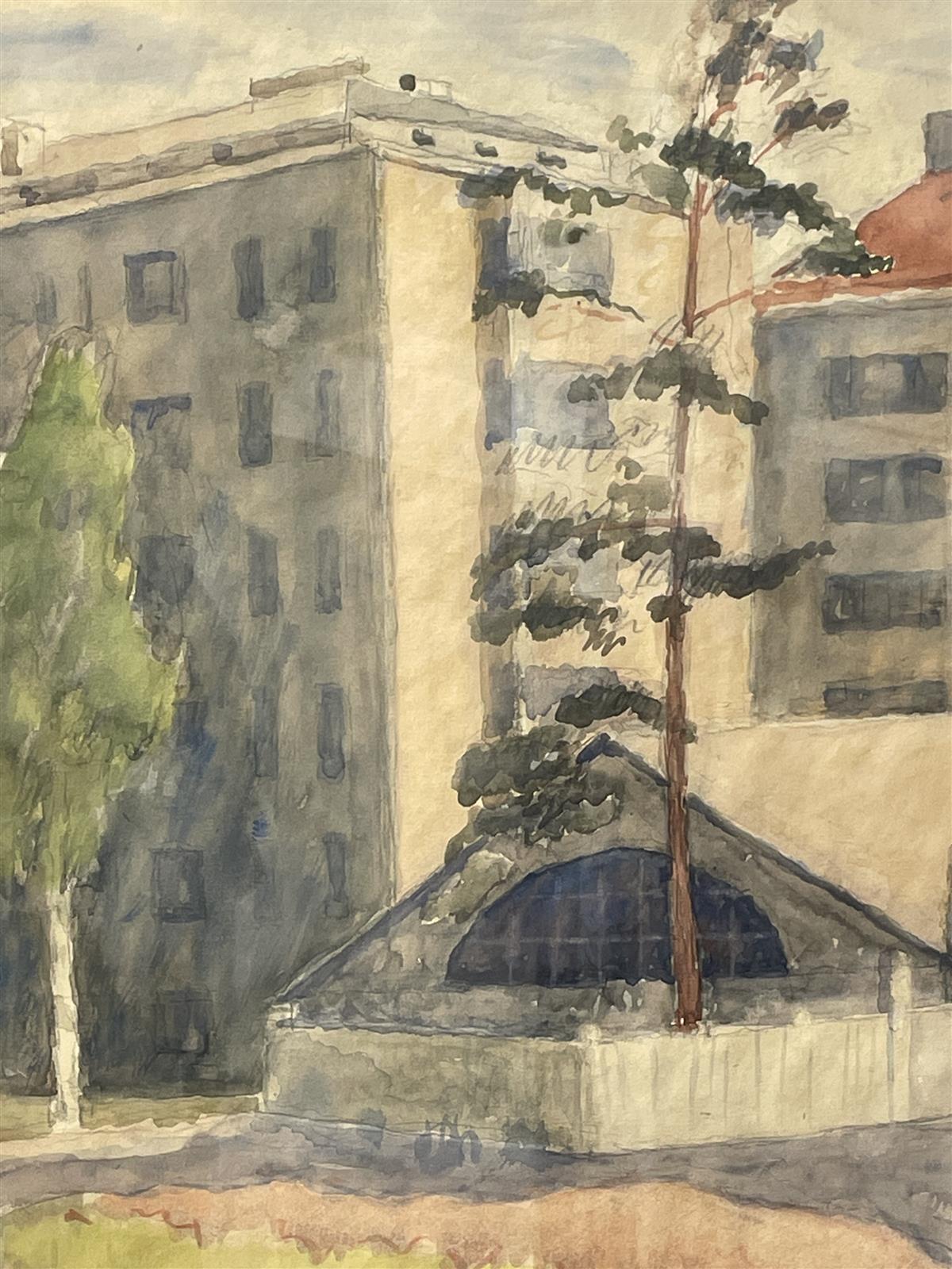 Taulu Topeliuksenkadulta vesiväri, Juho Karttunen 1938