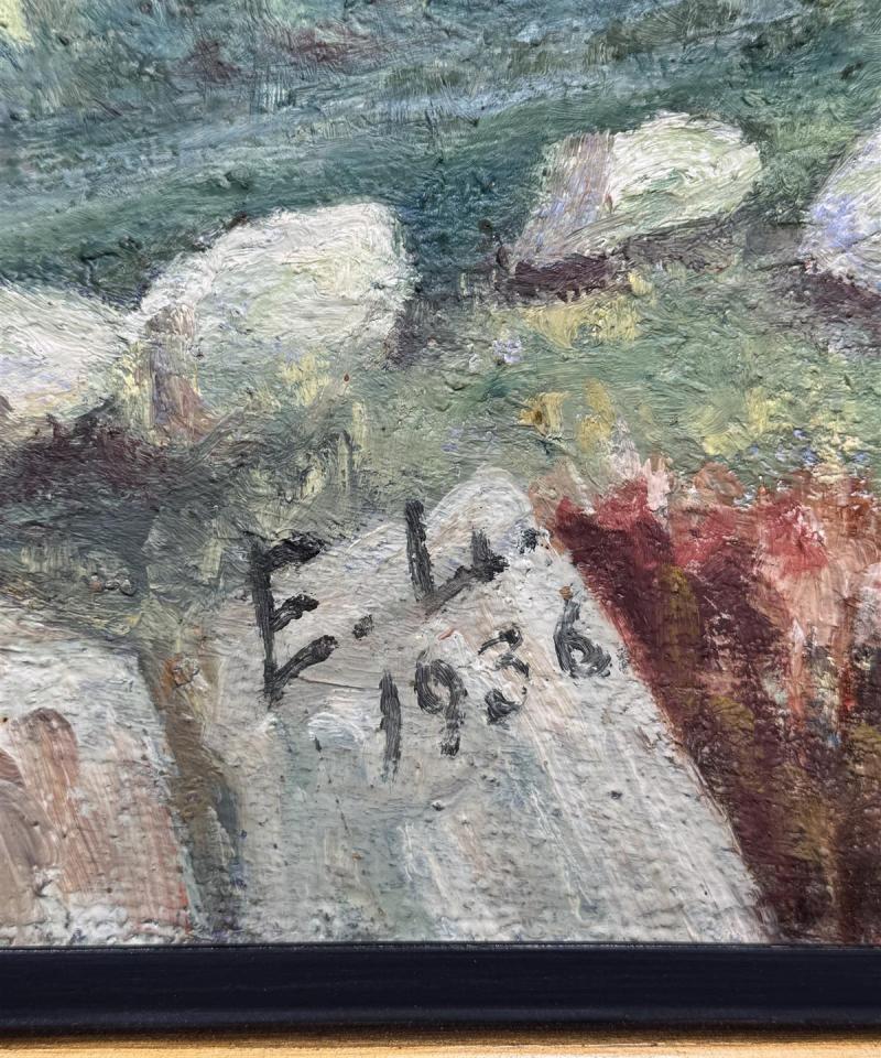 Taulu öljyväri maisema E.L. 1936