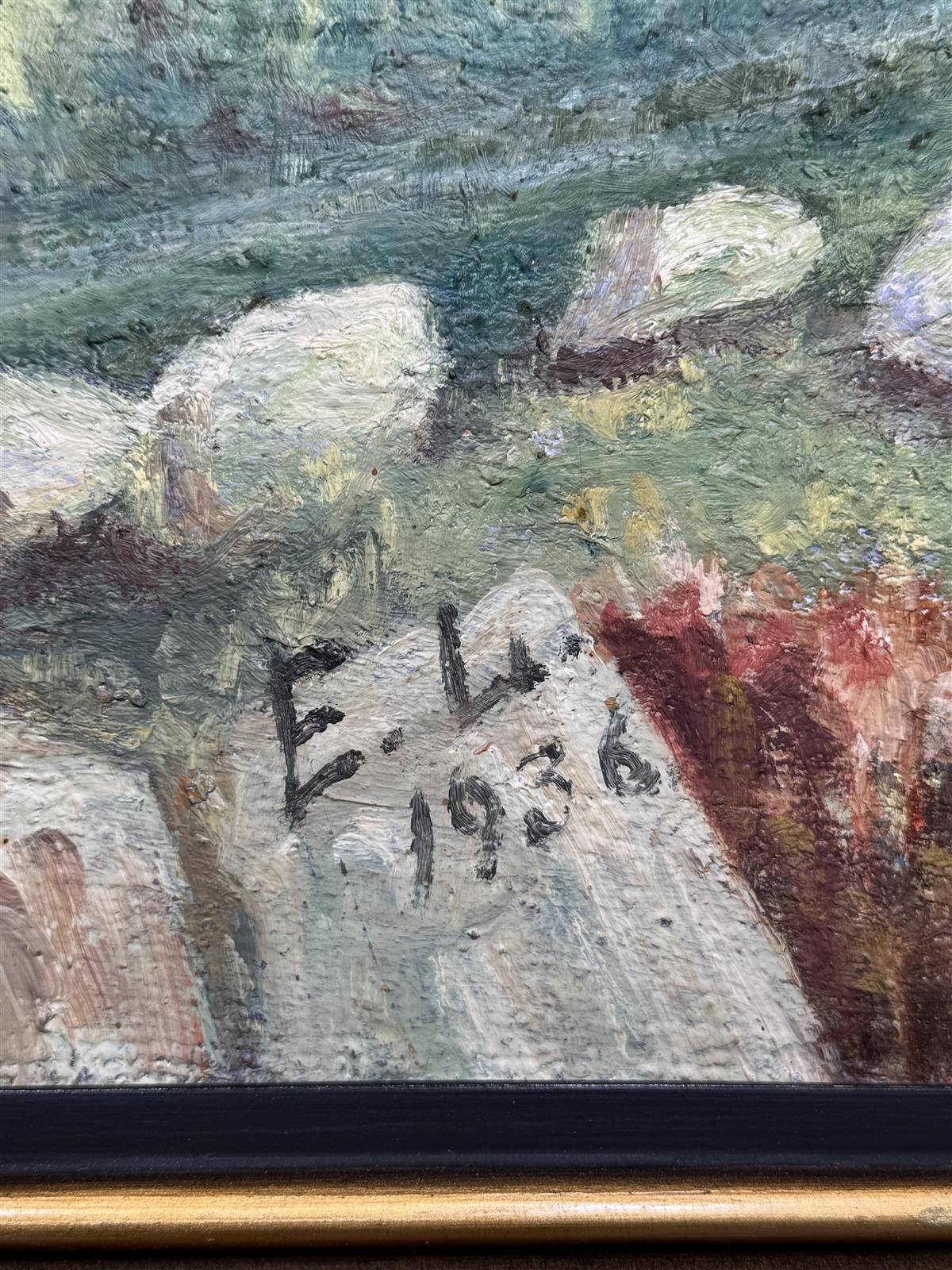 Taulu öljyväri maisema E.L. 1936