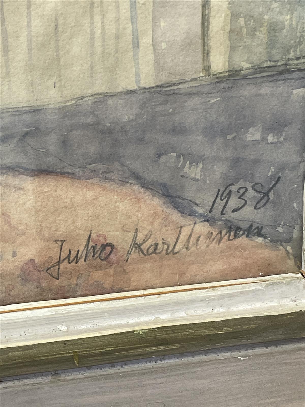 Taulu Topeliuksenkadulta vesiväri, Juho Karttunen 1938