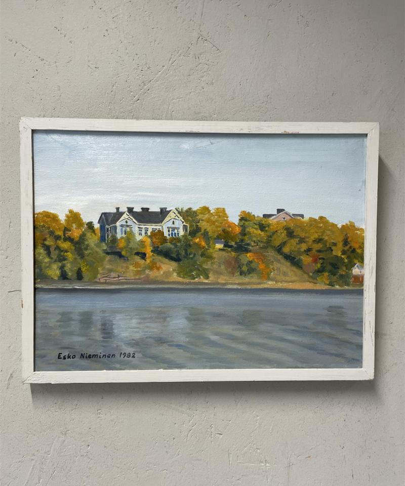 Taulu Maisema öljyväri, Esko Nieminen 1982